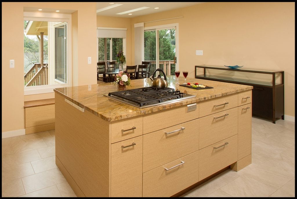 kitchen remodel island storage cooktop